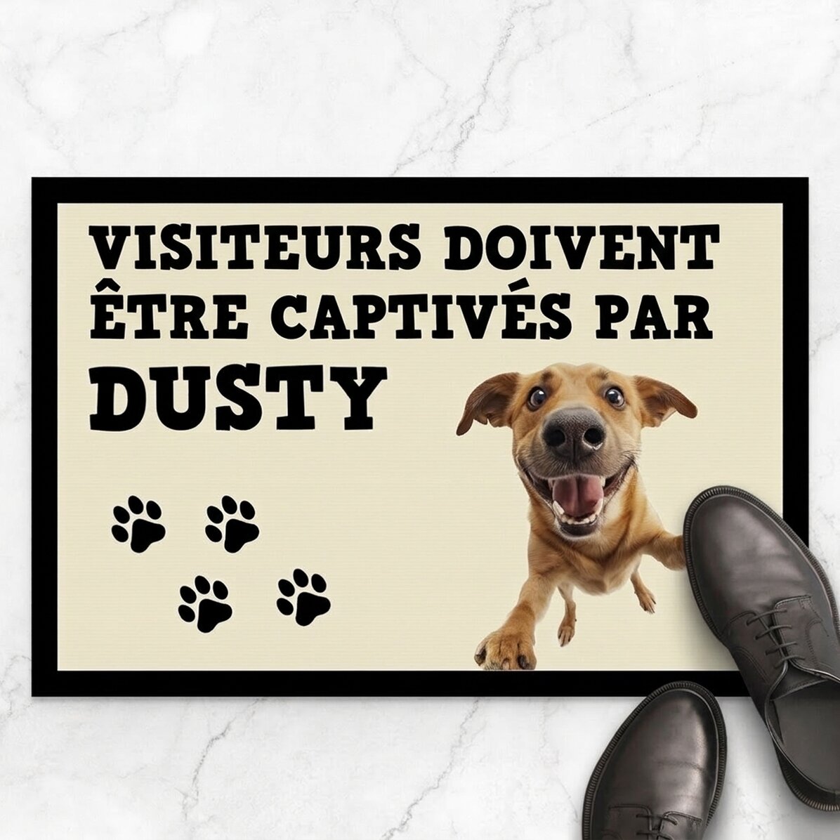 Paillasson personnalisé avec photo et texte - Chien