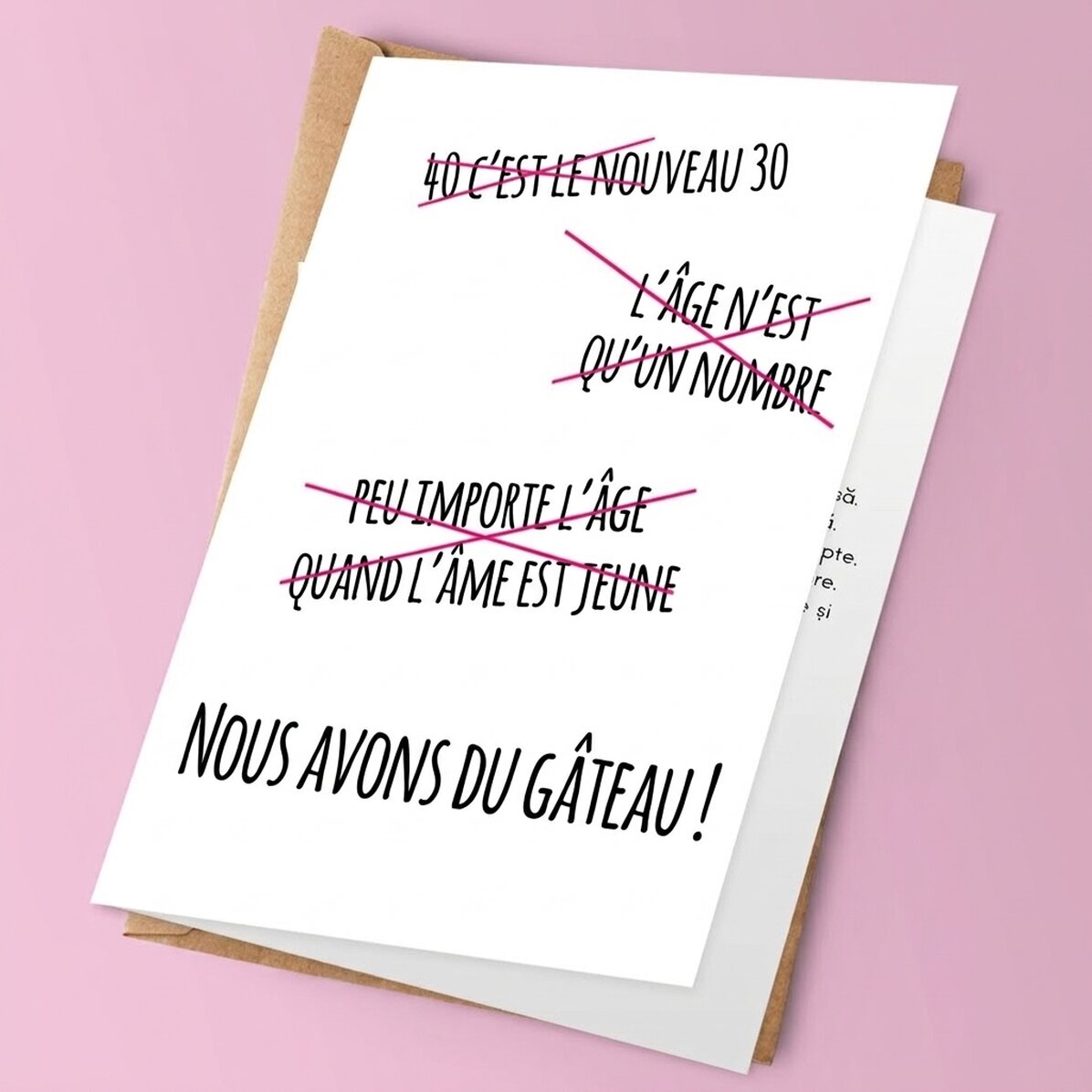 Carte de vœux personnalisée avec texte - ON A UN GÂTEAU !