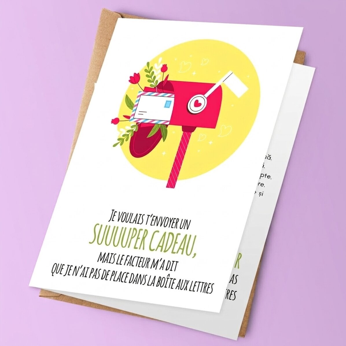 Carte de vœux personnalisée avec texte - Un super cadeau