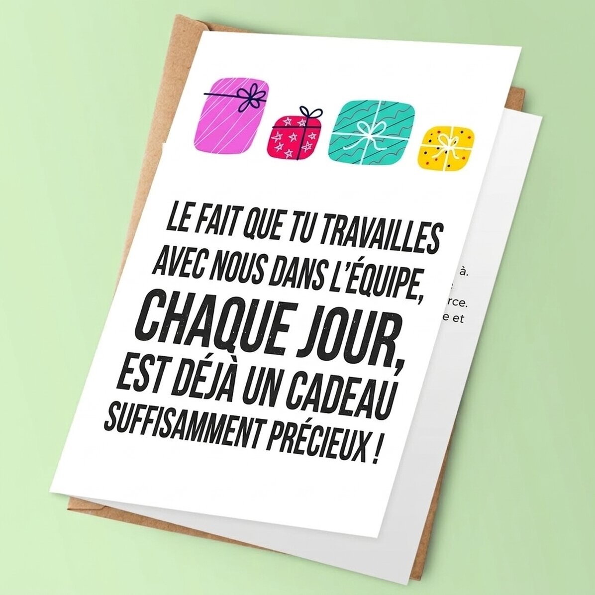 Carte de vœux personnalisée avec texte - « Nous sommes le cadeau »