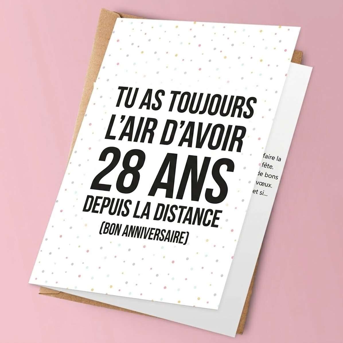 Carte de vœux personnalisée avec texte - Tu es toujours aussi beau... même de loin