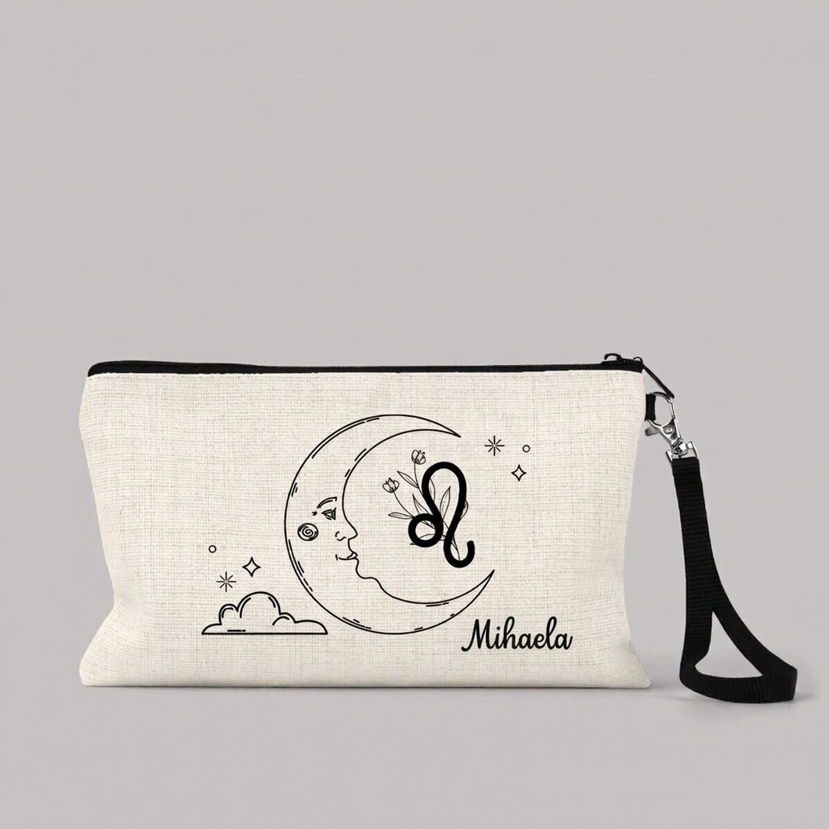 Trousse de maquillage personnalisée avec inscription - Signe du Lion