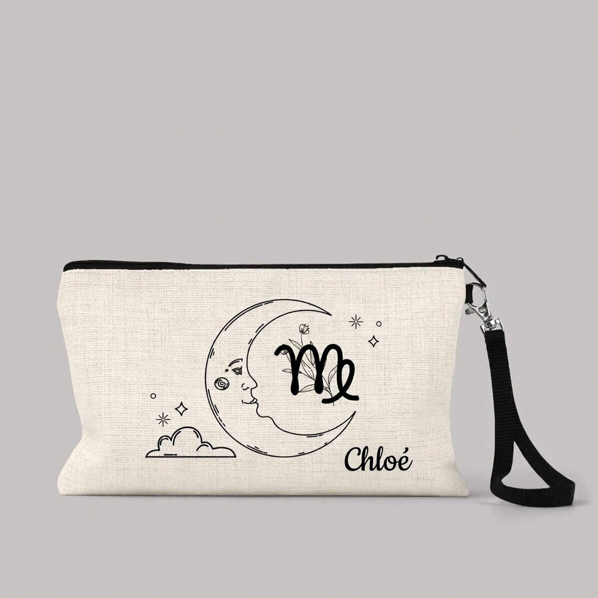 Trousse de maquillage personnalisée avec inscription - Signe de la Vierge