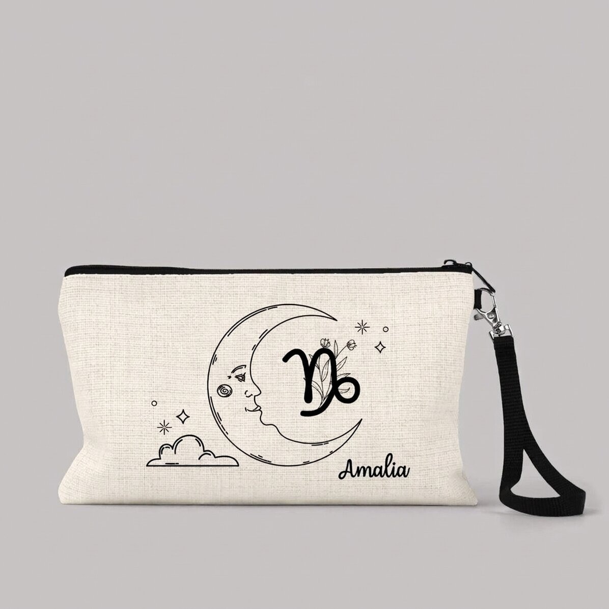 Trousse de maquillage personnalisée avec inscription - Signe du Capricorne