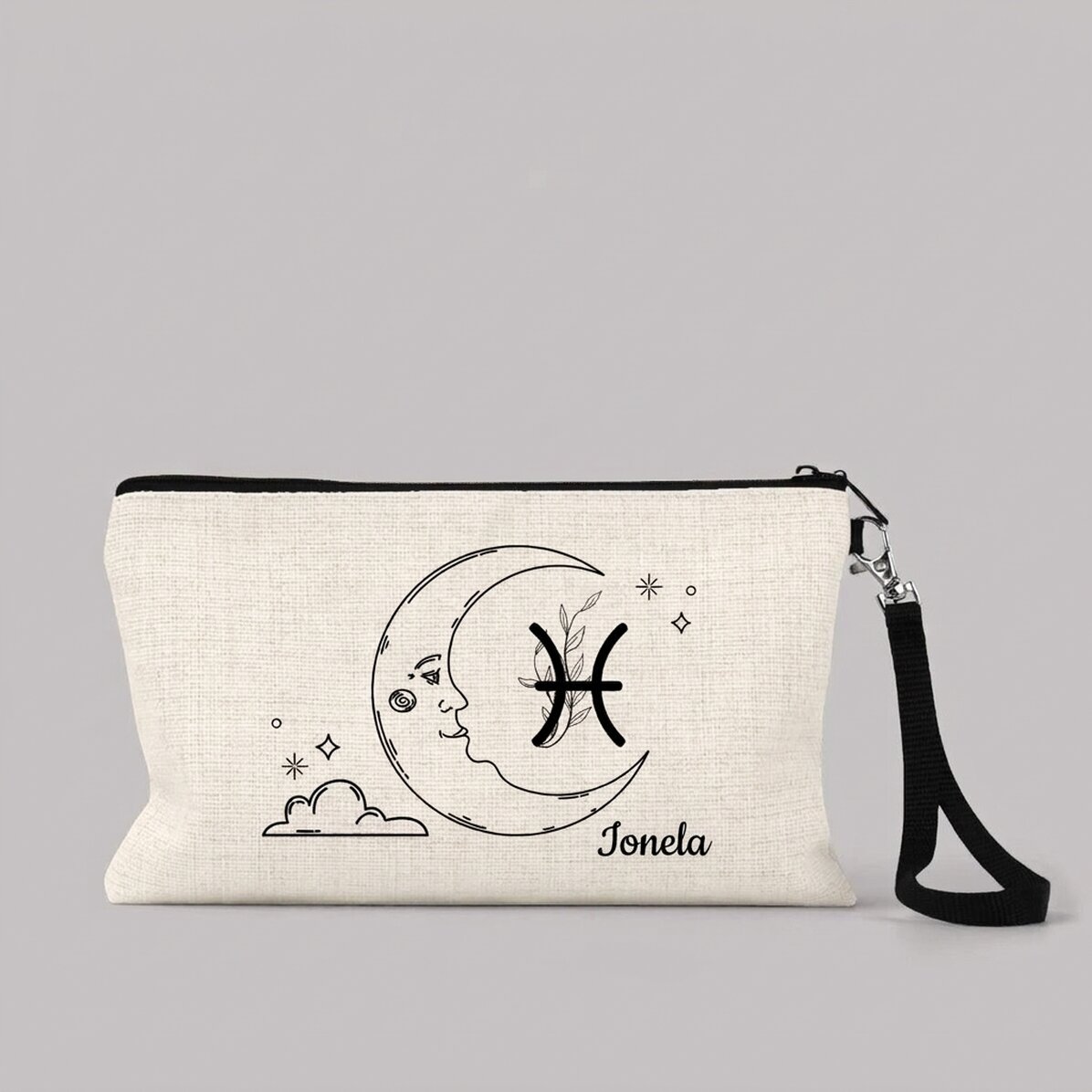 Trousse de maquillage personnalisée avec inscription - Signe du Poisson
