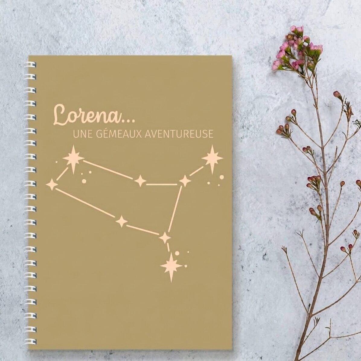 Carnet personnalisé avec inscription - Signe du zodiaque : Gémeaux