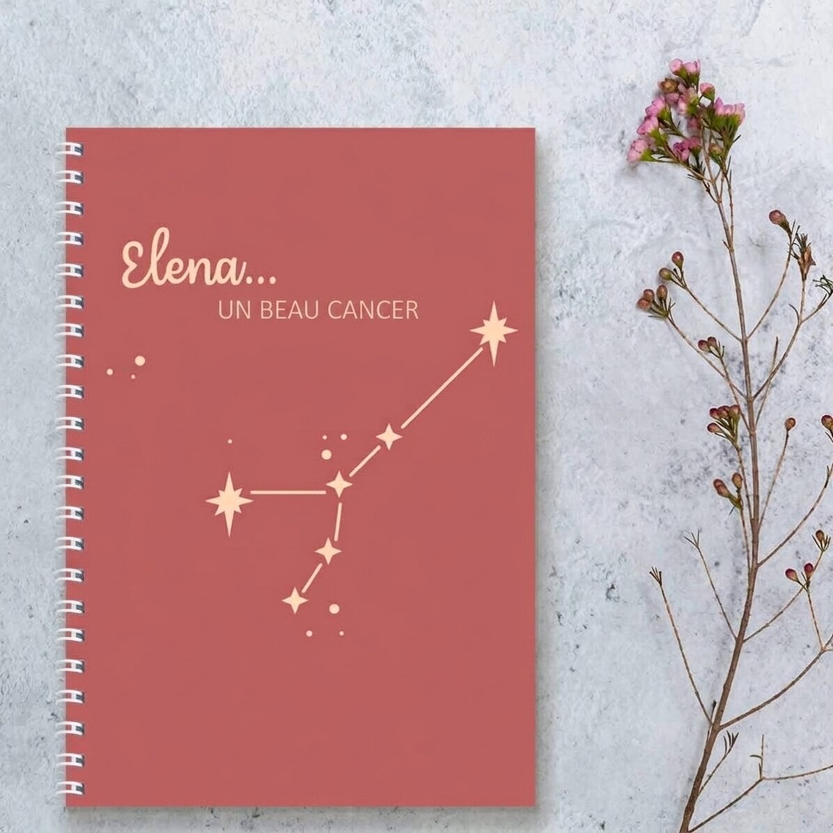 Carnet personnalisé avec inscription - Signe du Cancer