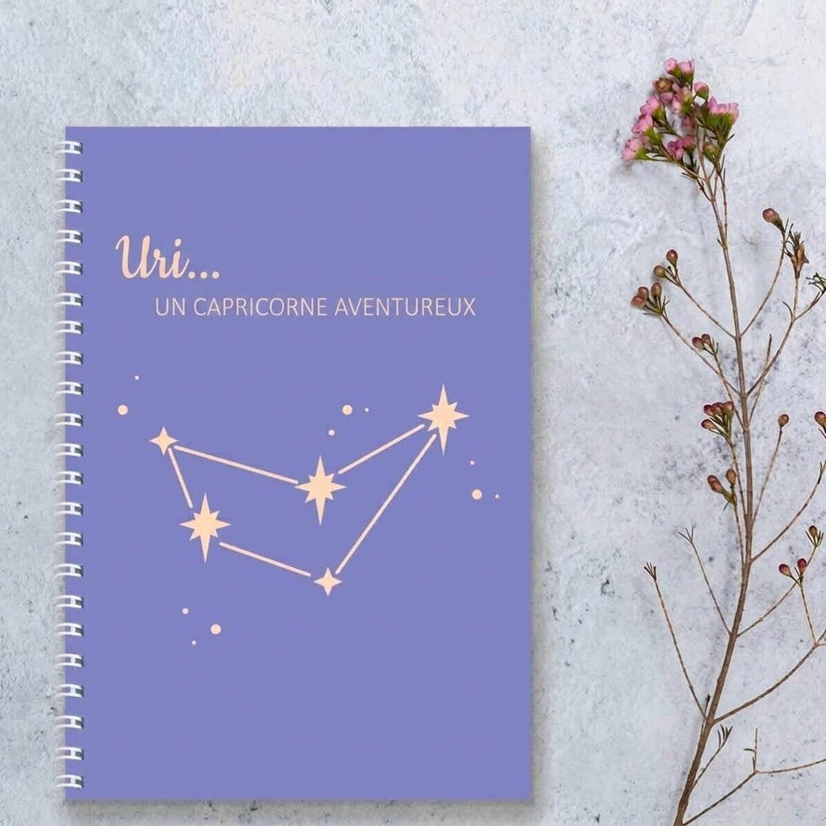 Carnet personnalisé avec inscription - Signe du Capricorne