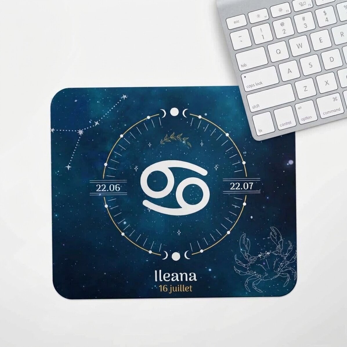 Tapis de souris personnalisé avec inscription - Signe du Cancer