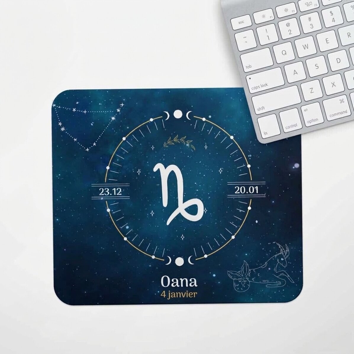 Tapis de souris personnalisé avec texte - Signe du Capricorne