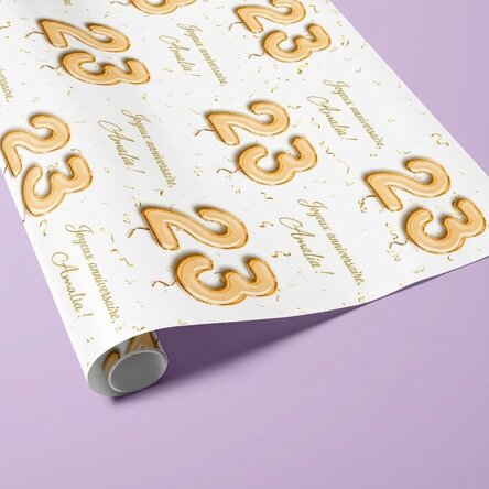 Papier d'emballage cadeau personnalisé avec un texte - Des ballons pour toi