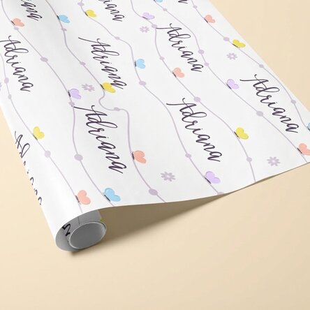 Papier d'emballage cadeau personnalisé avec un texte - « Mon premier cadeau »