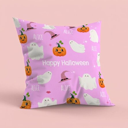 Coussin personnalisé avec inscription - Mignon Halloween