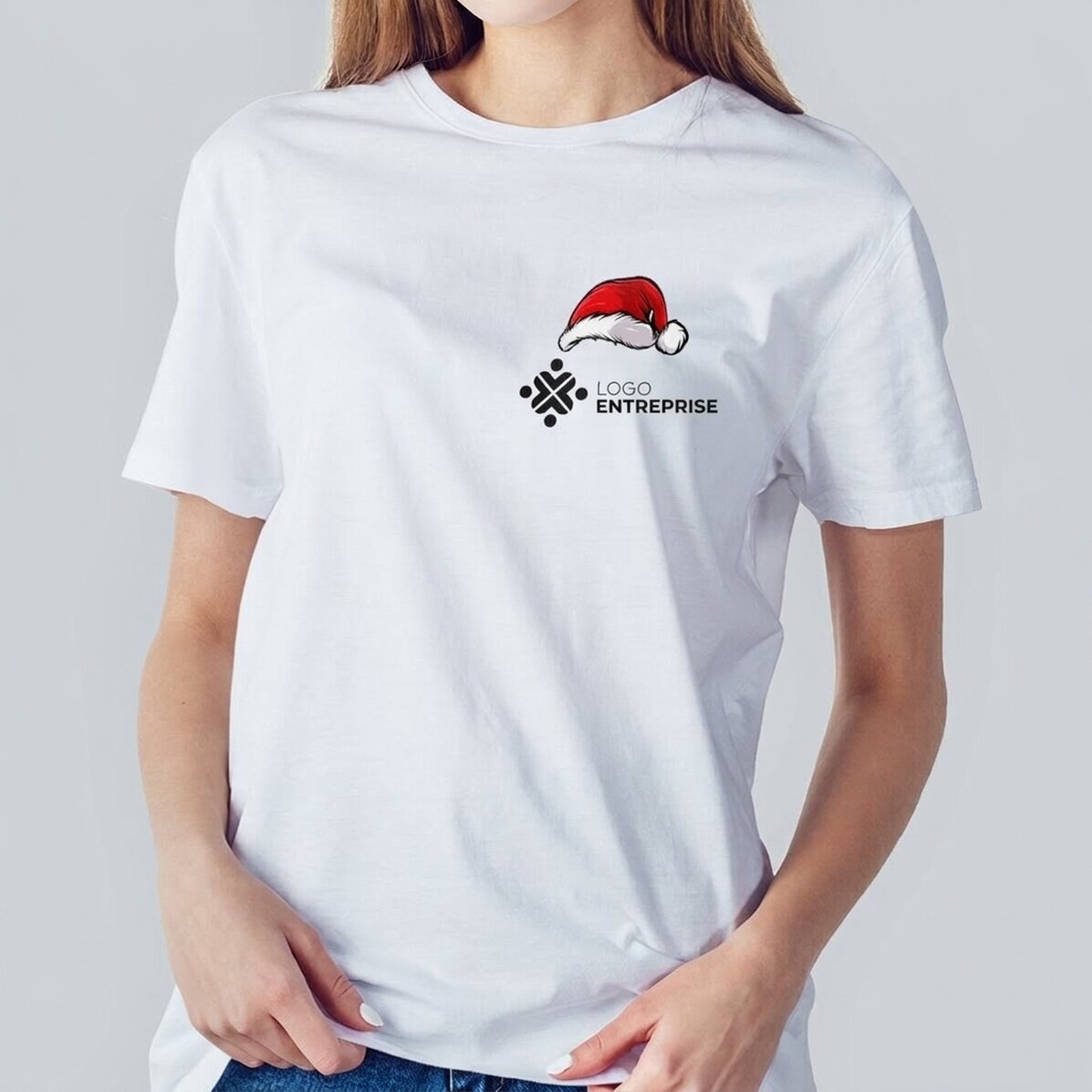 T-shirt en coton personnalisé avec un logo de Noël