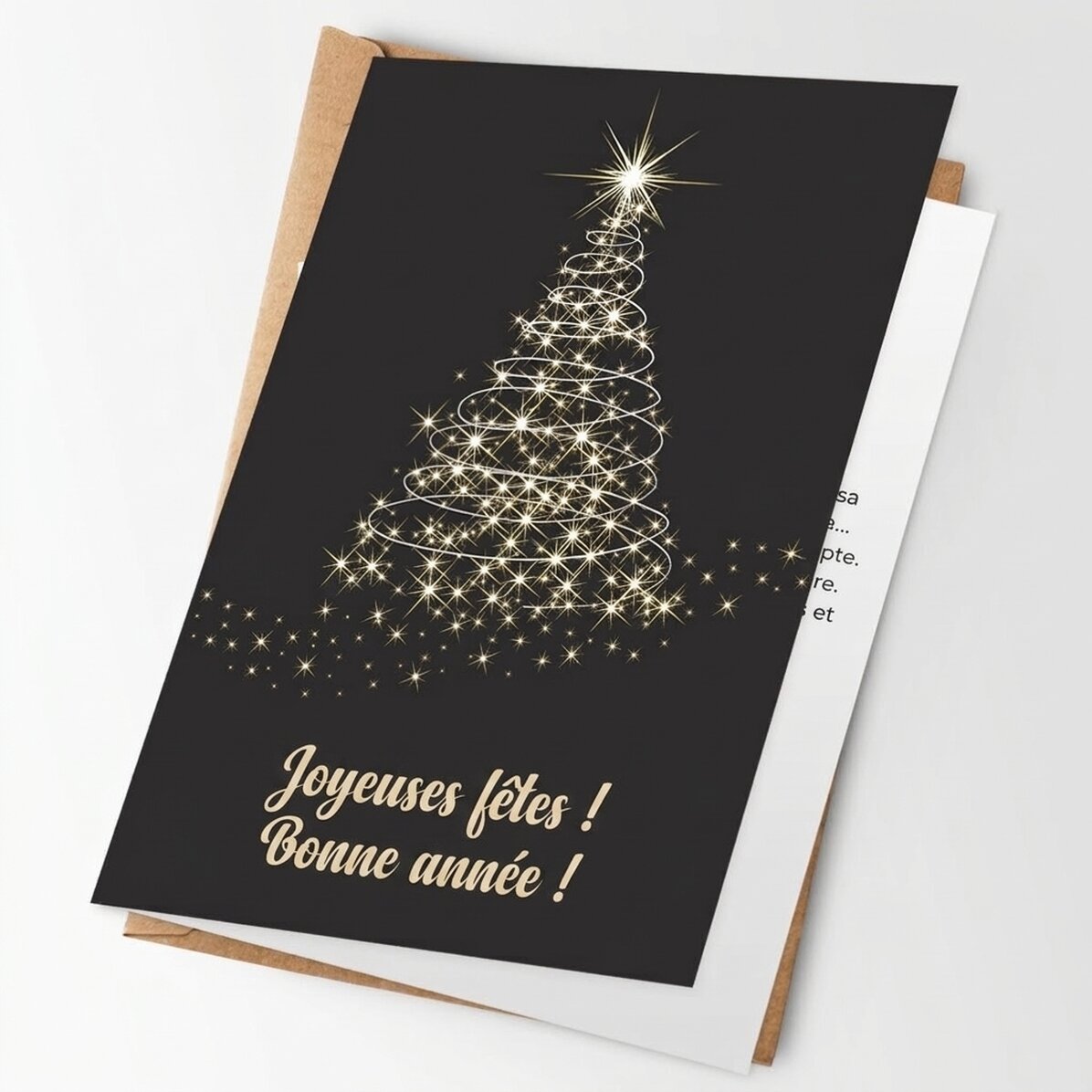Carte de vœux personnalisée avec texte et logo - Joyeuses fêtes !