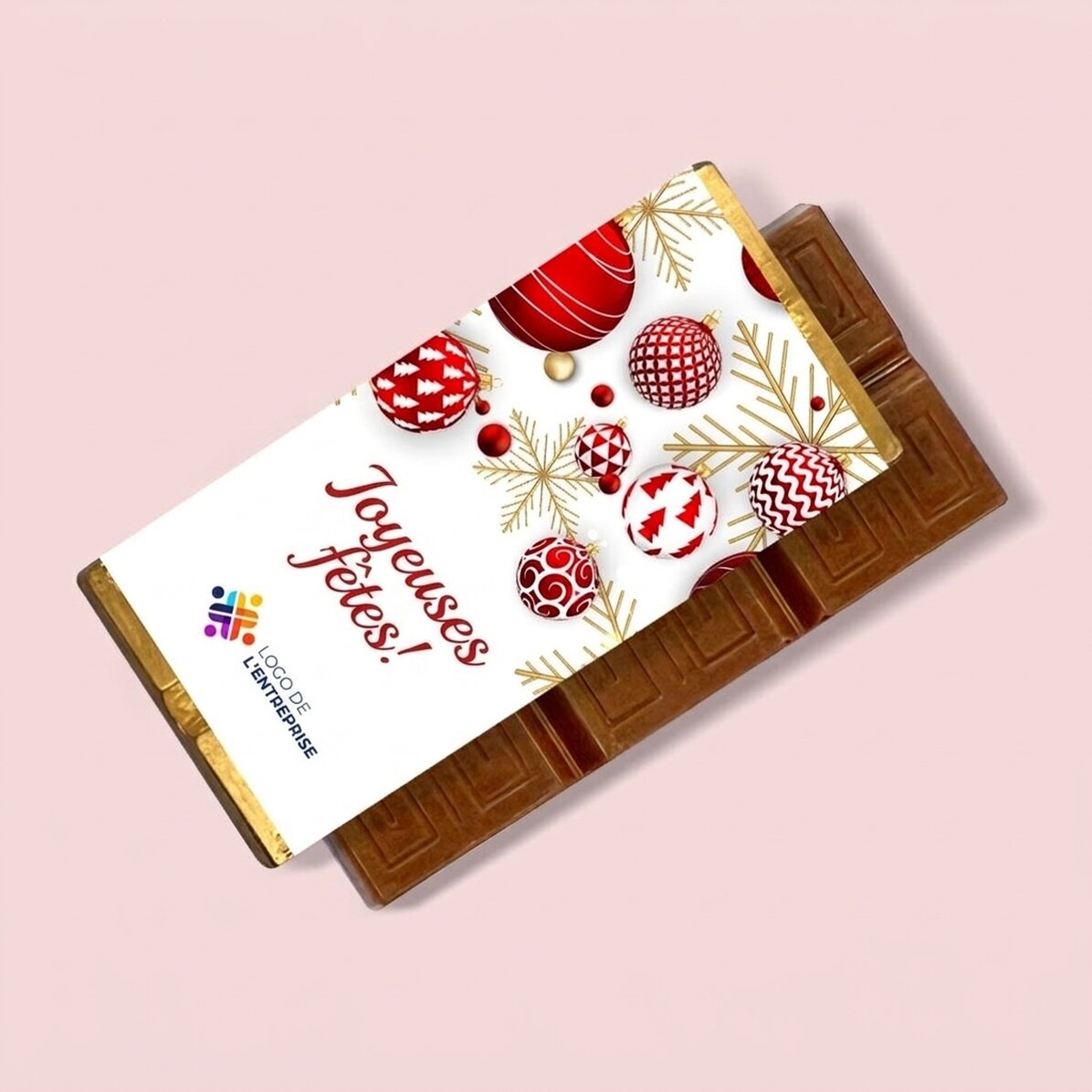 Mini-tablette de chocolat personnalisée avec logo et message - Globuri