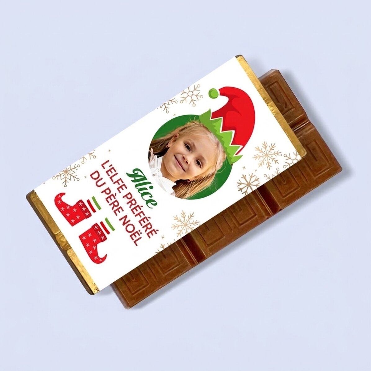 Mini-tablette de chocolat personnalisée avec une photo et un message - L