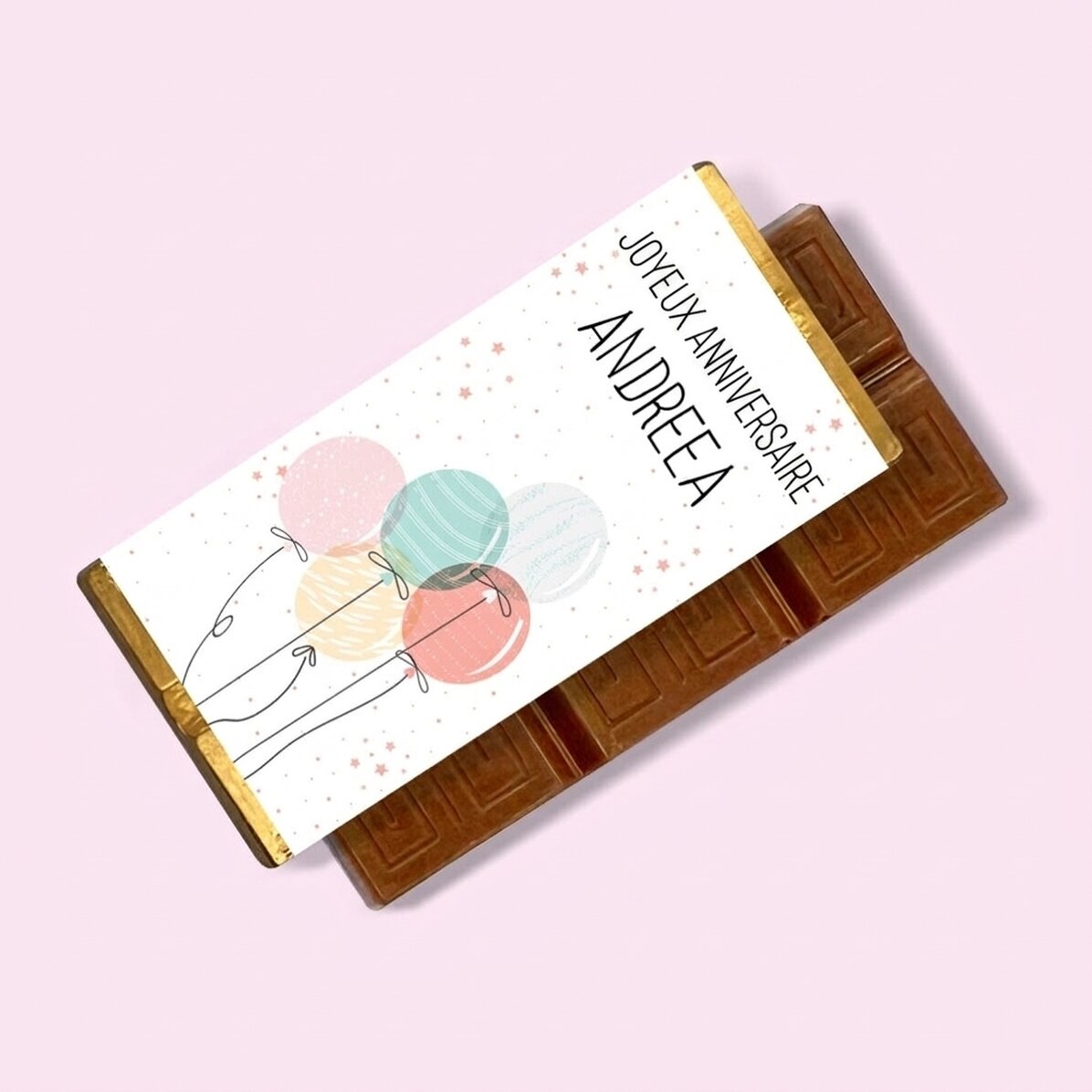 Mini-tablette de chocolat personnalisée avec un message - Ballons