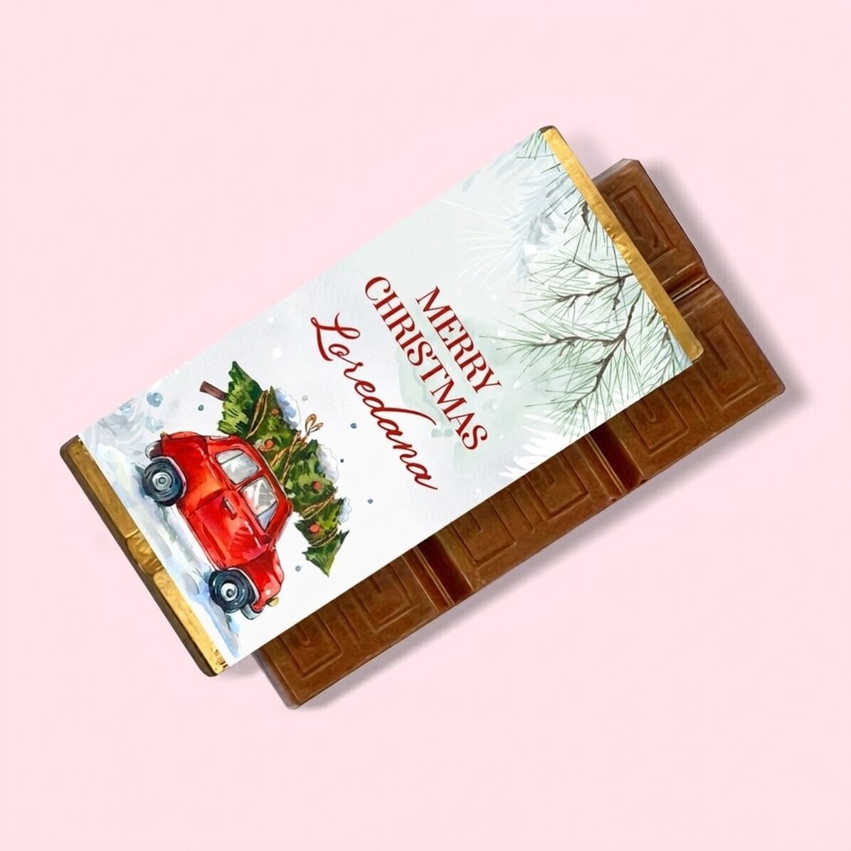 Mini-tablette de chocolat personnalisée avec un message - Joyeux Noël