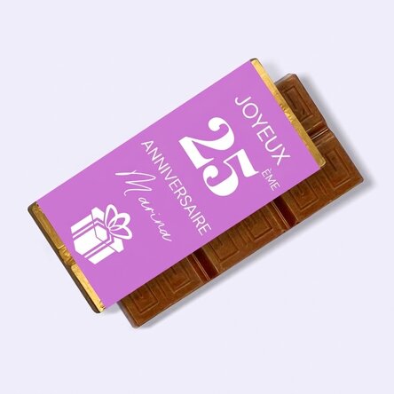 Mini-tablette de chocolat personnalisée avec un message - Joyeux anniversaire