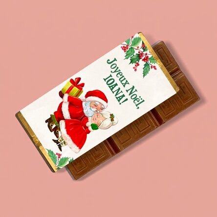 Mini-tablette de chocolat personnalisée avec un message de Noël - Love