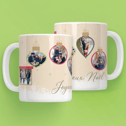 Tasse personnalisée avec texte et photos - Souvenirs de Noël