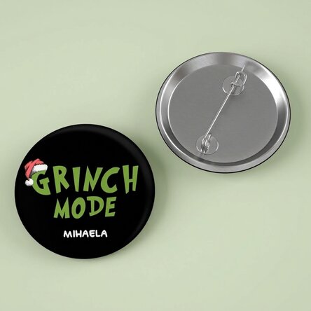Badge personnalisé avec texte - Grinch Mode