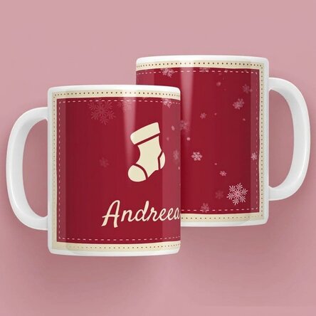 Personalised Christmas mug with name