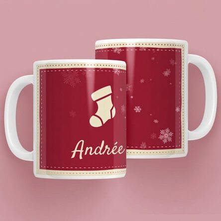 Tasse personnalisée avec un prénom pour Noël