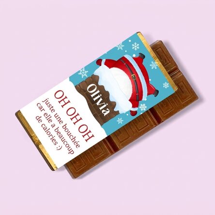 Mini-tablette de chocolat personnalisée avec un message de Noël amusant