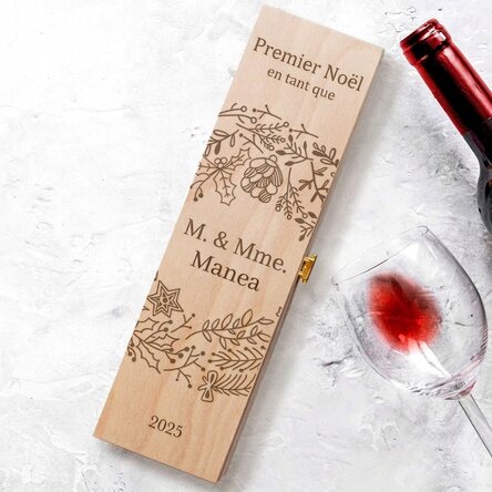 Caisse de vin personnalisée avec message - Mr & Mrs