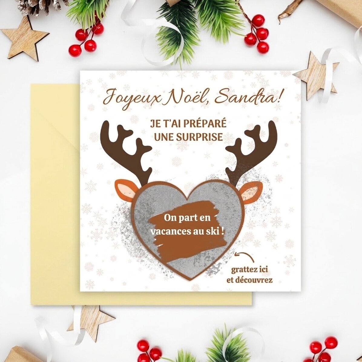 Carte à gratter personnalisée avec message - Ren