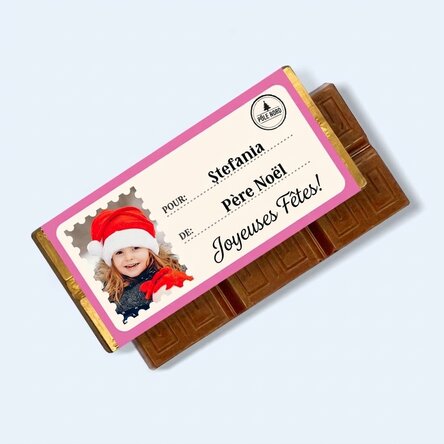 Mini-tablette de chocolat personnalisée avec une photo et un message - Avec toute mon affection, le 