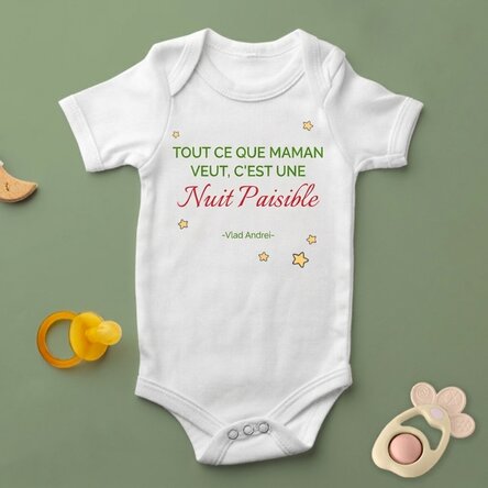 Body pour bébé personnalisé avec un texte - Silent Night