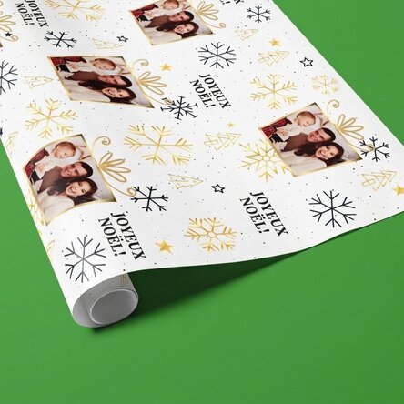 Papier d'emballage personnalisé avec photo et message - Le cadeau de Noël