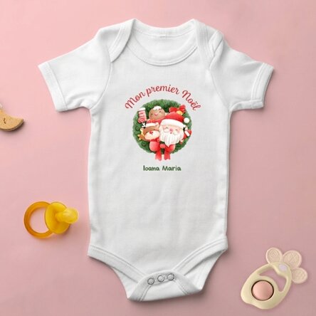Body pour bébé personnalisé avec le texte « Mon premier Noël »