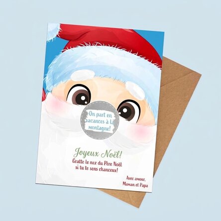 Carte à gratter personnalisée avec le message « Joyeux Noël ! »
