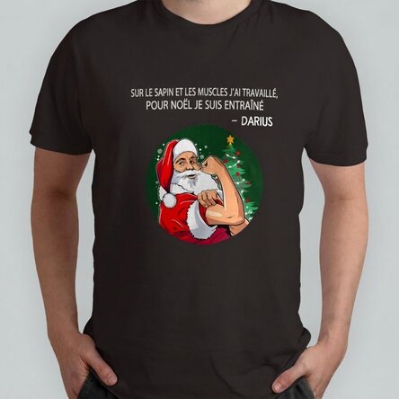 T-shirt en coton personnalisé avec inscription - Christmas power