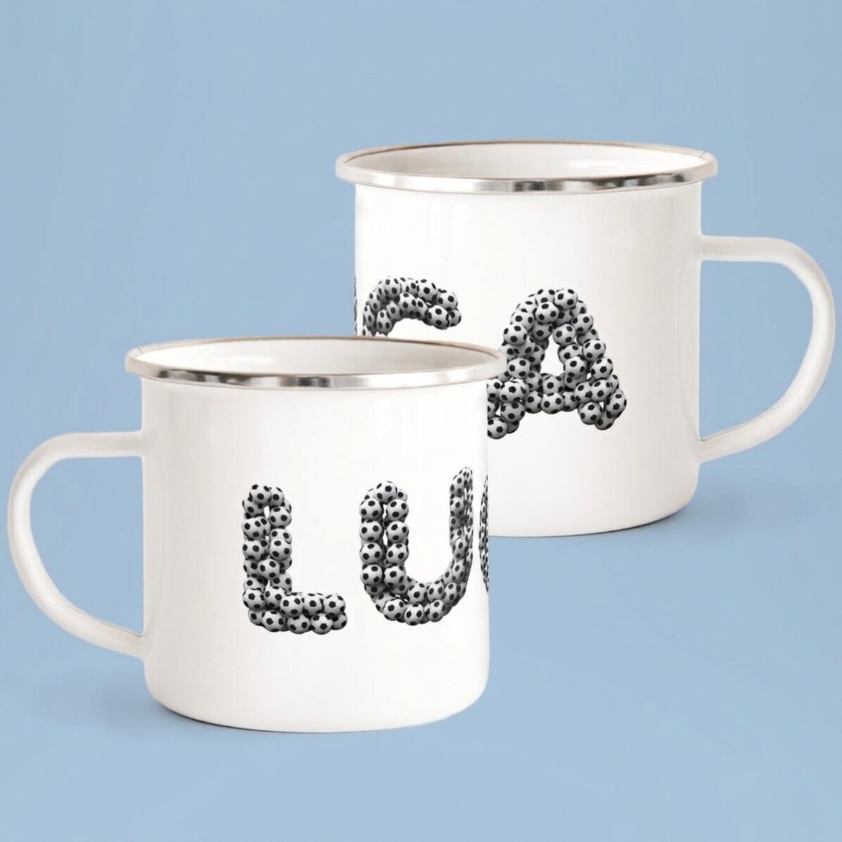 Tasse émaillée personnalisée avec un texte - Football