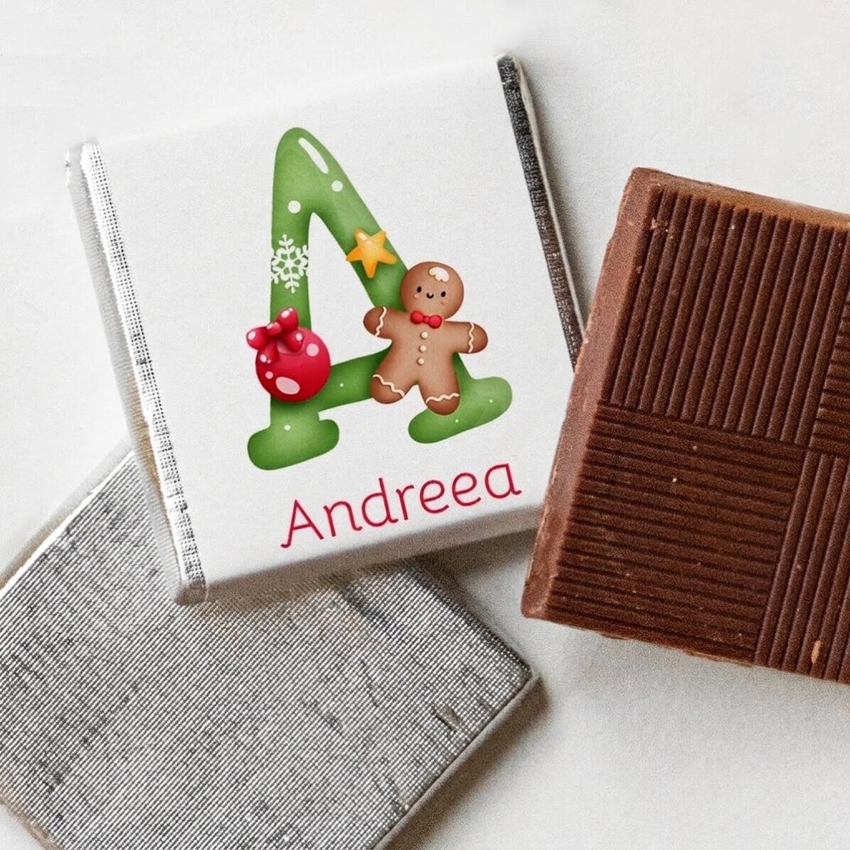 Mini-chocolat personnalisé avec un prénom - Noël