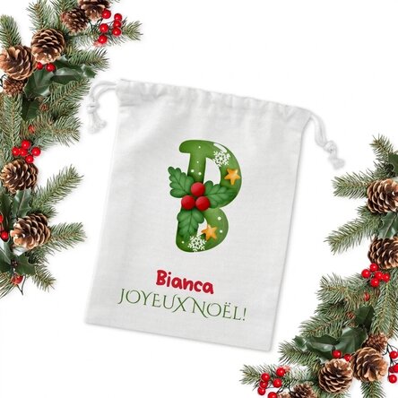Petit sac cadeau personnalisé avec un prénom - Noël
