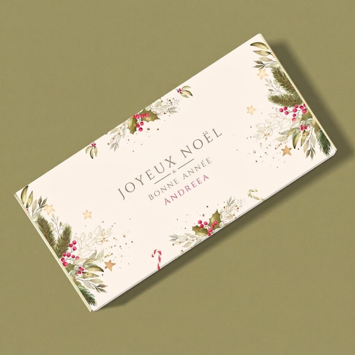 Chocolat personnalisé avec un message - Joyeux Noël !