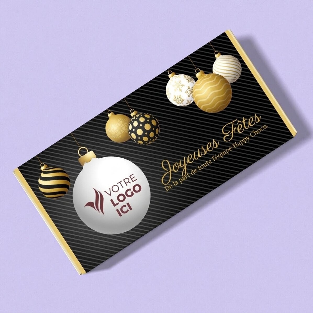 Chocolat personnalisé avec message et logo - Vœux de fin d