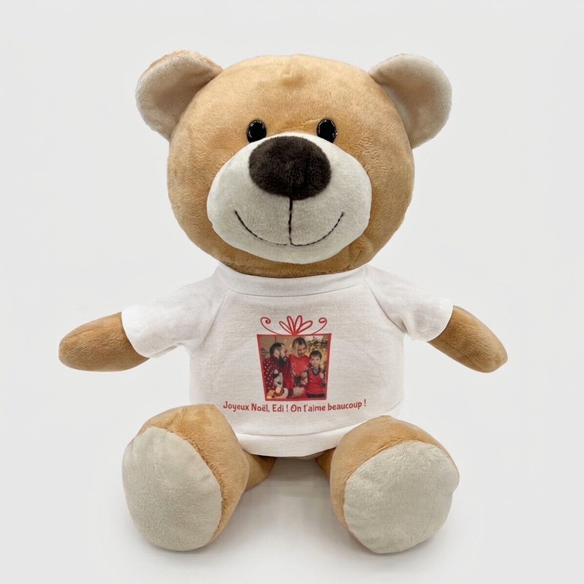 Plus : un ours en peluche personnalisé avec un message - Cadeau de Noël