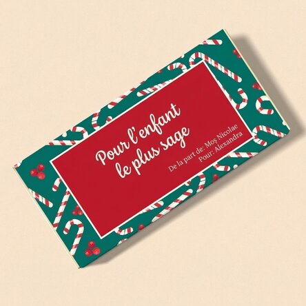 Chocolat personnalisé avec un message – de la part du Père Noël