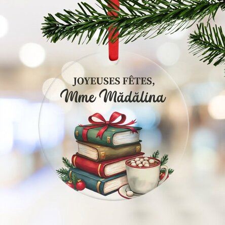 Décoration ronde personnalisée avec un message pour les enseignants