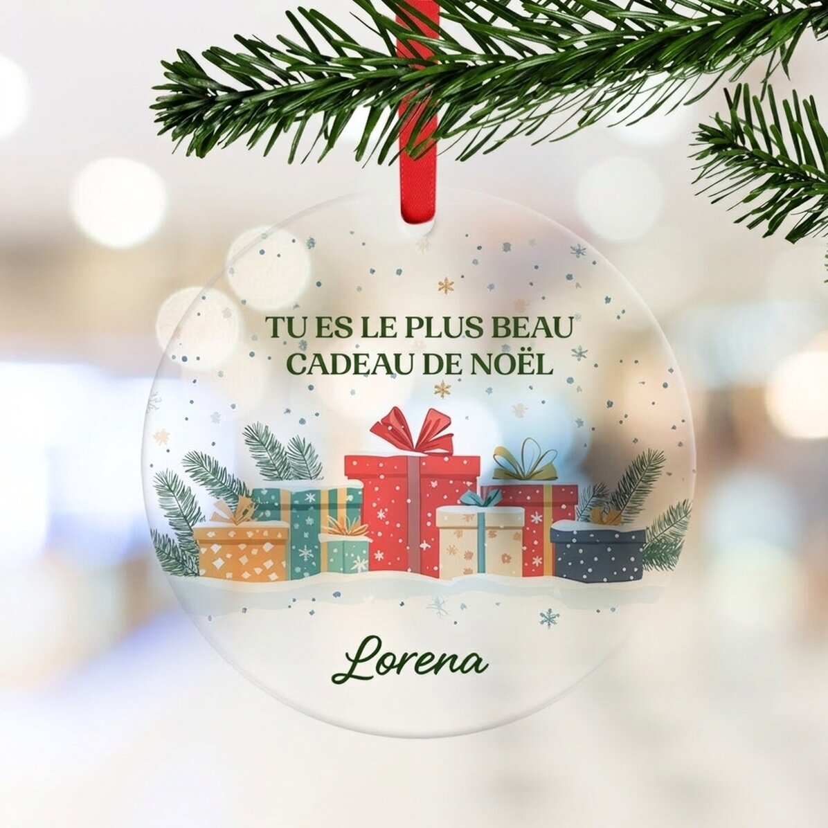 Décoration ronde personnalisée avec message - Le plus beau des cadeaux