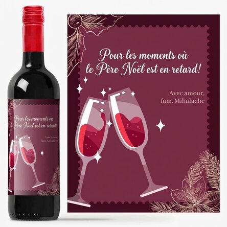 Vin personnalisé avec un message - Moments de Noël