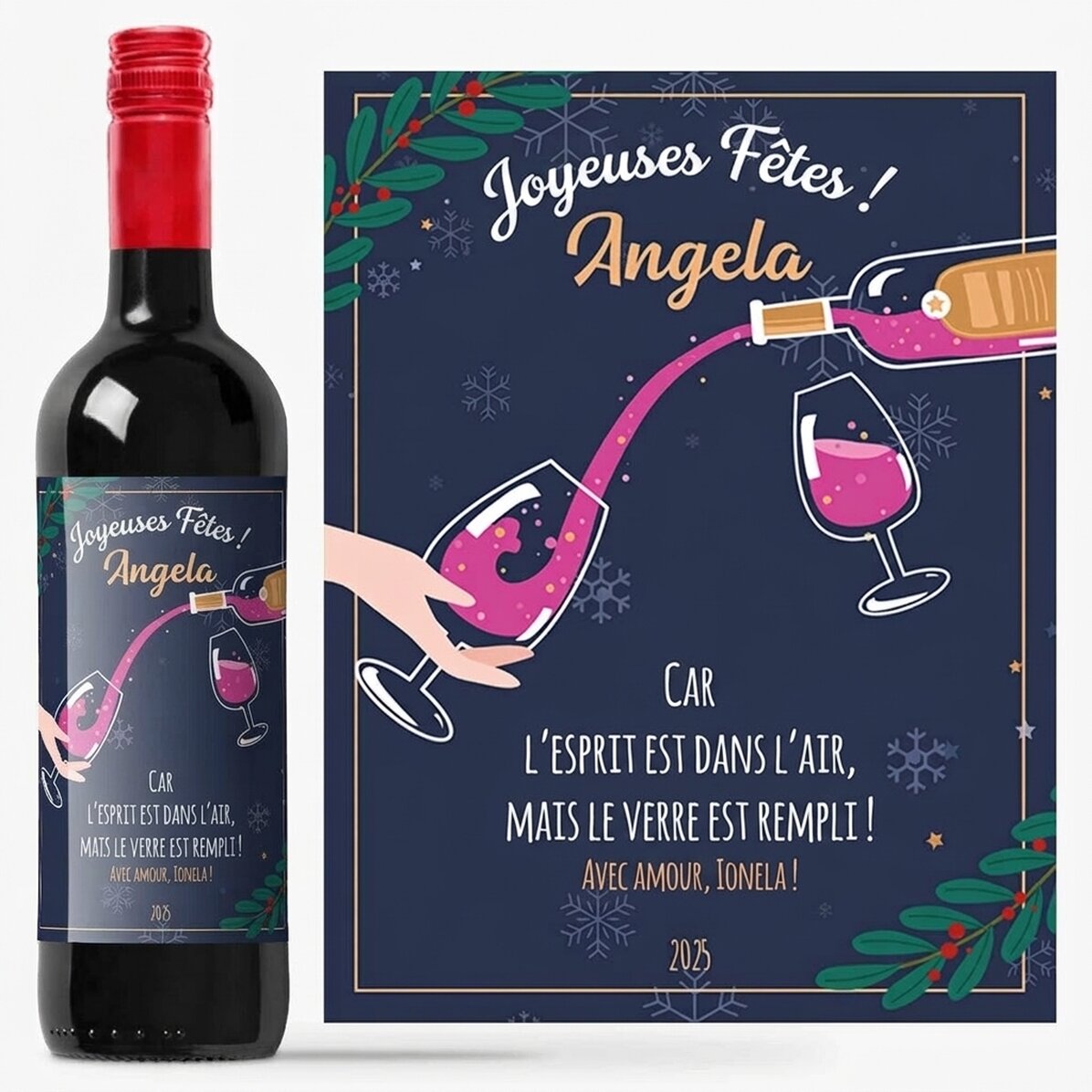 Vin personnalisé avec message - L