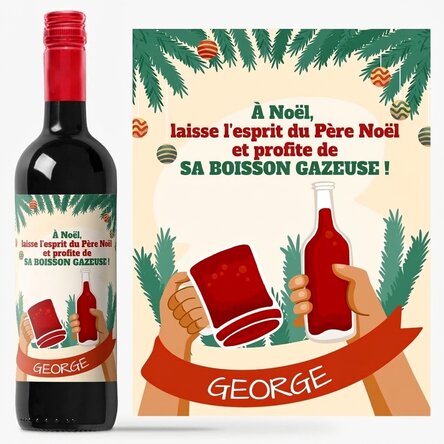Vin personnalisé avec message - L'esprit du Père Noël